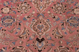 Traditional handmade Persian vintage distressed Pink Brown Hand Knotted RECTANGLE 100% WOOL area rug 8 x 12