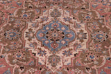 Traditional handmade Persian vintage distressed Pink Brown Hand Knotted RECTANGLE 100% WOOL area rug 8 x 12