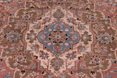 Traditional handmade Persian vintage distressed Pink Brown Hand Knotted RECTANGLE 100% WOOL area rug 8X12