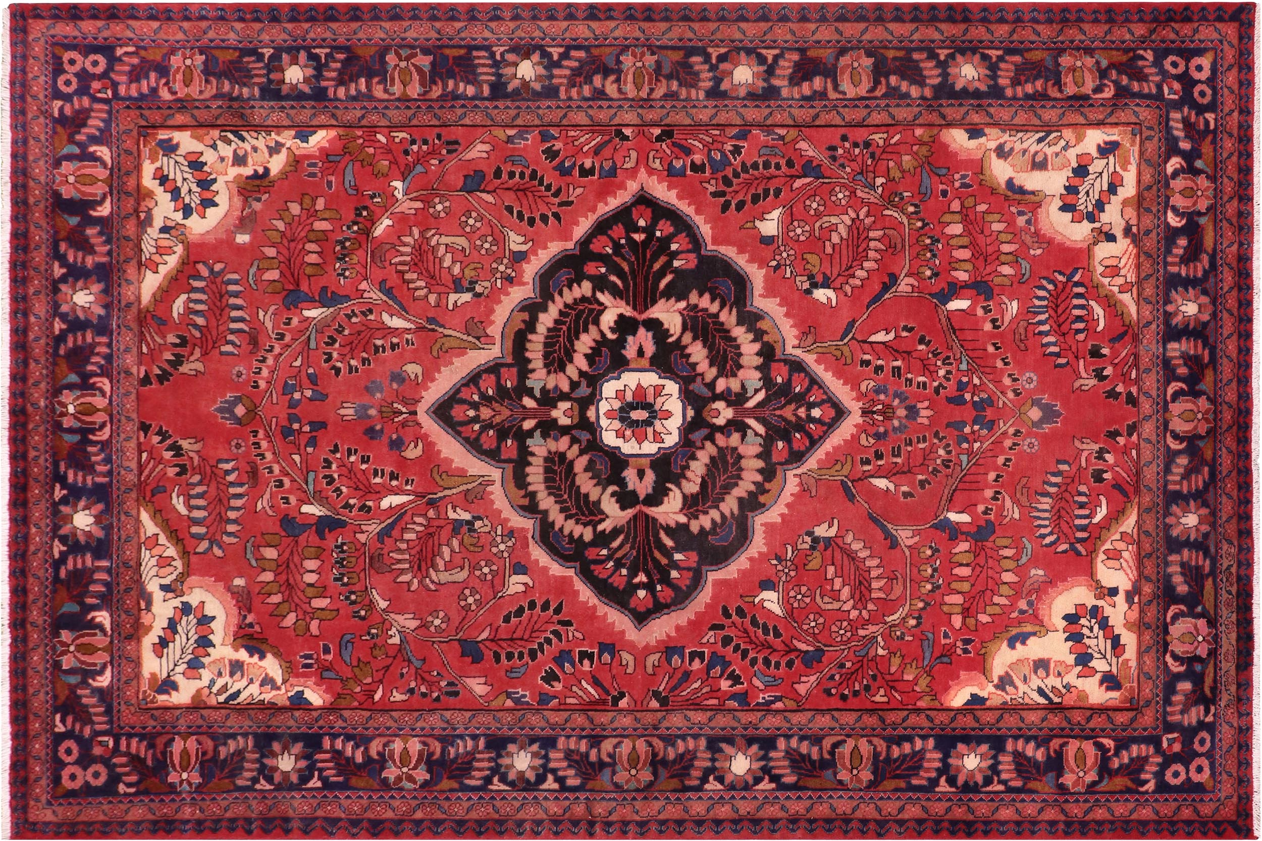handmade Traditional Tabriz Red Blue Hand Knotted RECTANGLE 100% WOOL area rug 7 x 10