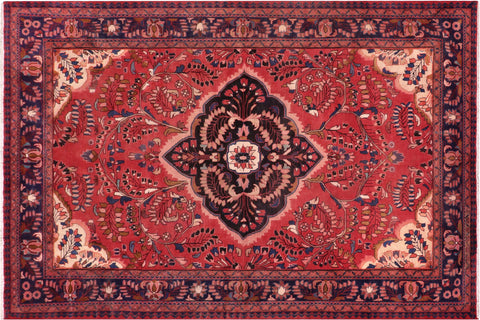 handmade Traditional Tabriz Red Blue Hand Knotted RECTANGLE 100% WOOL area rug 7 x 10