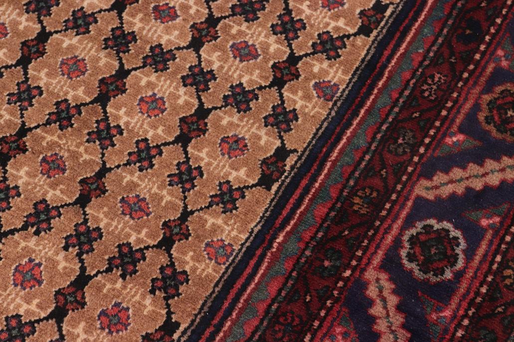 handmade Traditional Tabriz Mahi Brown Blue Hand Knotted RECTANGLE 100% Wool Pile area rug 6x10