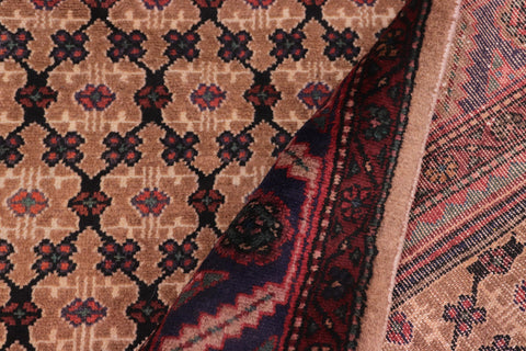 handmade Traditional Tabriz Mahi Brown Blue Hand Knotted RECTANGLE 100% WOOL area rug 6 x 10