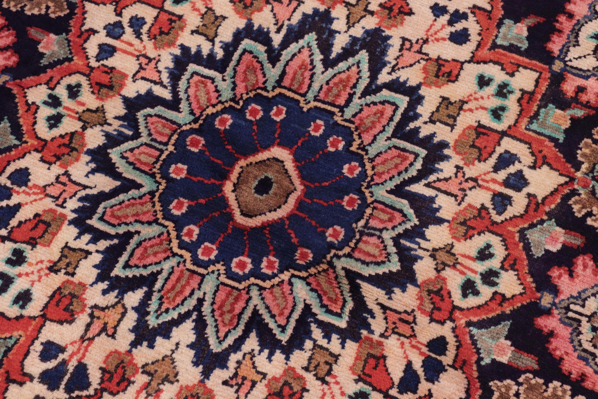 handmade Traditional Ardbeel Blue Beige Hand Knotted RECTANGLE 100% WOOL area rug 7 x 10
