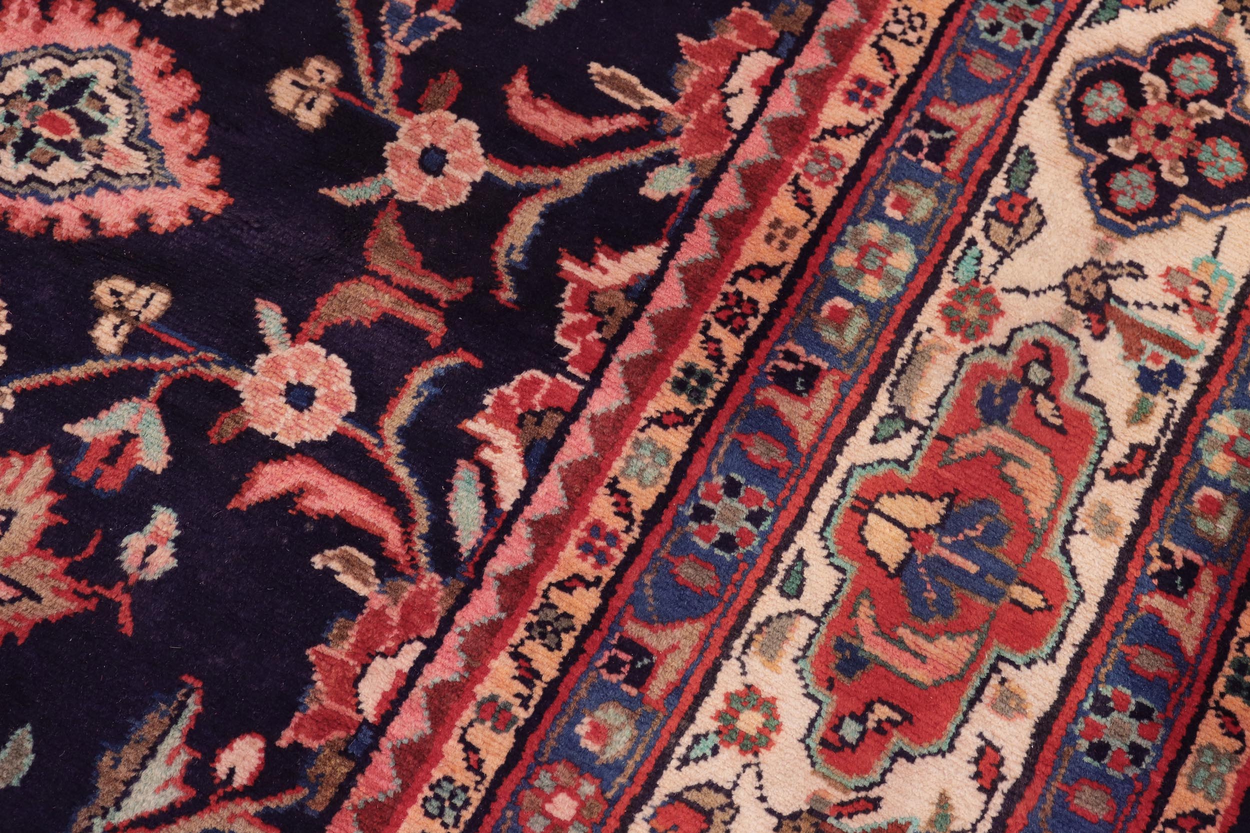 handmade Traditional Ardbeel Blue Beige Hand Knotted RECTANGLE 100% WOOL area rug 7 x 10