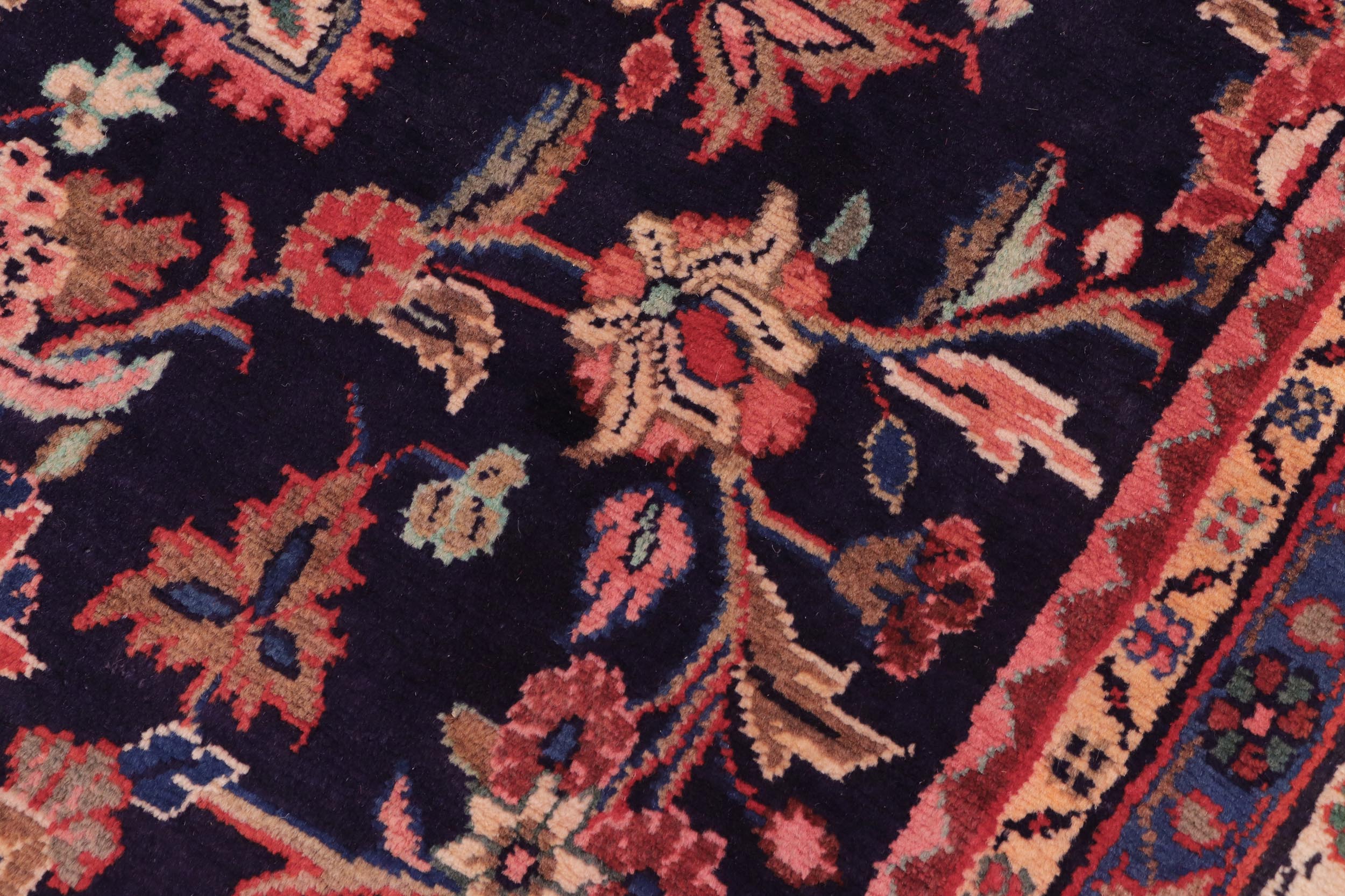 handmade Traditional Ardbeel Blue Beige Hand Knotted RECTANGLE 100% WOOL area rug 7 x 10
