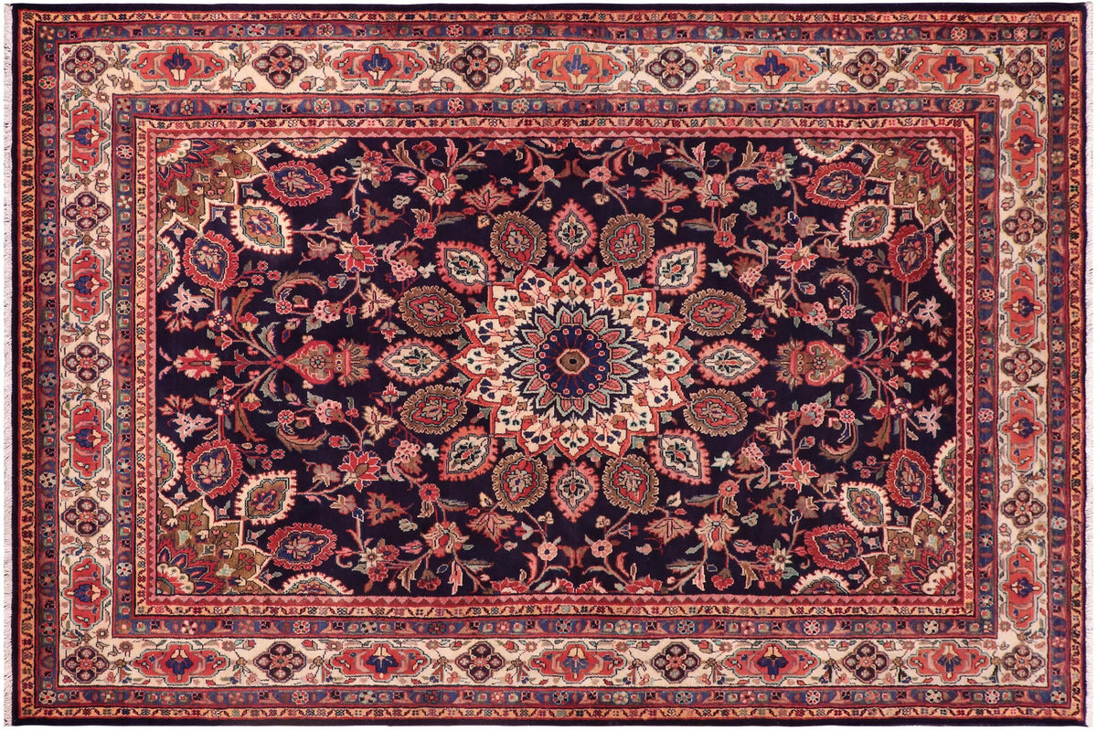 handmade Traditional Ardbeel Blue Beige Hand Knotted RECTANGLE 100% WOOL area rug 7 x 10
