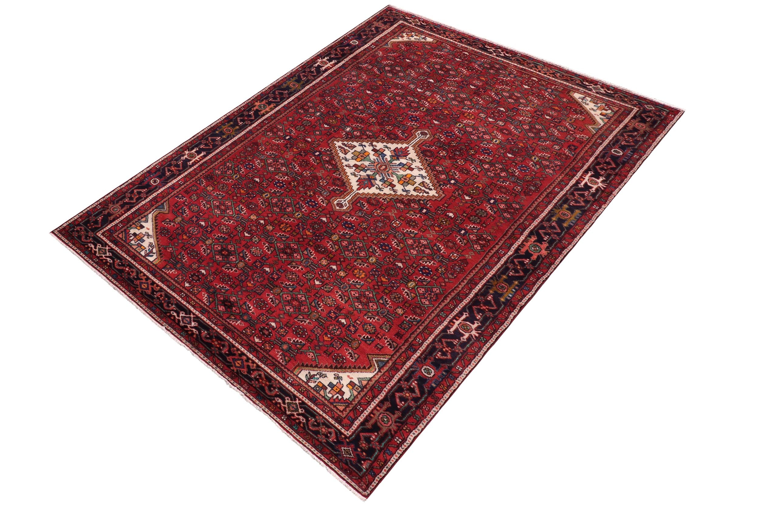 handmade Traditional Tabriz Red Blue Hand Knotted RECTANGLE 100% WOOL area rug 6 x 10