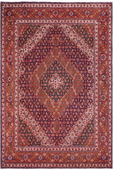 Traditional handmade Persian vintage distressed Mahi Purple Rust Hand Knotted RECTANGLE 100% WOOL area rug 10X13