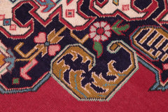 Traditional handmade Persian vintage distressed Red Purple Hand Knotted RECTANGLE 100% WOOL area rug 10X13