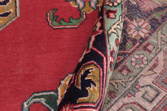 Traditional handmade Persian vintage distressed Red Purple Hand Knotted RECTANGLE 100% WOOL area rug 10X13