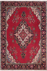Traditional handmade Persian vintage distressed Red Purple Hand Knotted RECTANGLE 100% WOOL area rug 10X13