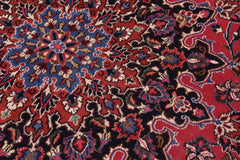 Traditional handmade Persian vintage distressed Red Blue Hand Knotted RECTANGLE 100% WOOL area rug 10X13