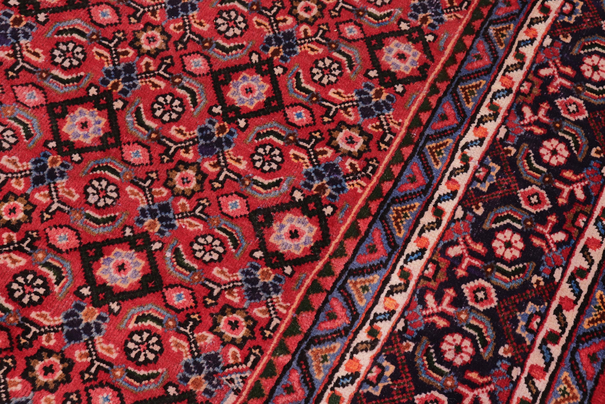 handmade Vintage Tabriz Mahi Red Purple Hand Knotted RECTANGLE 100% WOOL area rug 10' x 13'