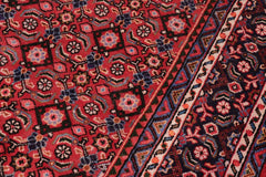 Traditional handmade Persian vintage distressed Mahi Red Purple Hand Knotted RECTANGLE 100% WOOL area rug 10X13