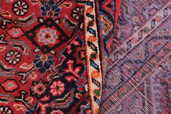 Traditional handmade Persian vintage distressed Mahi Red Purple Hand Knotted RECTANGLE 100% WOOL area rug 10X13