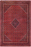 Distressed Antique Tabriz Mahi Payne Red/Purple Wool Rug - 9'11'' x 12'11''