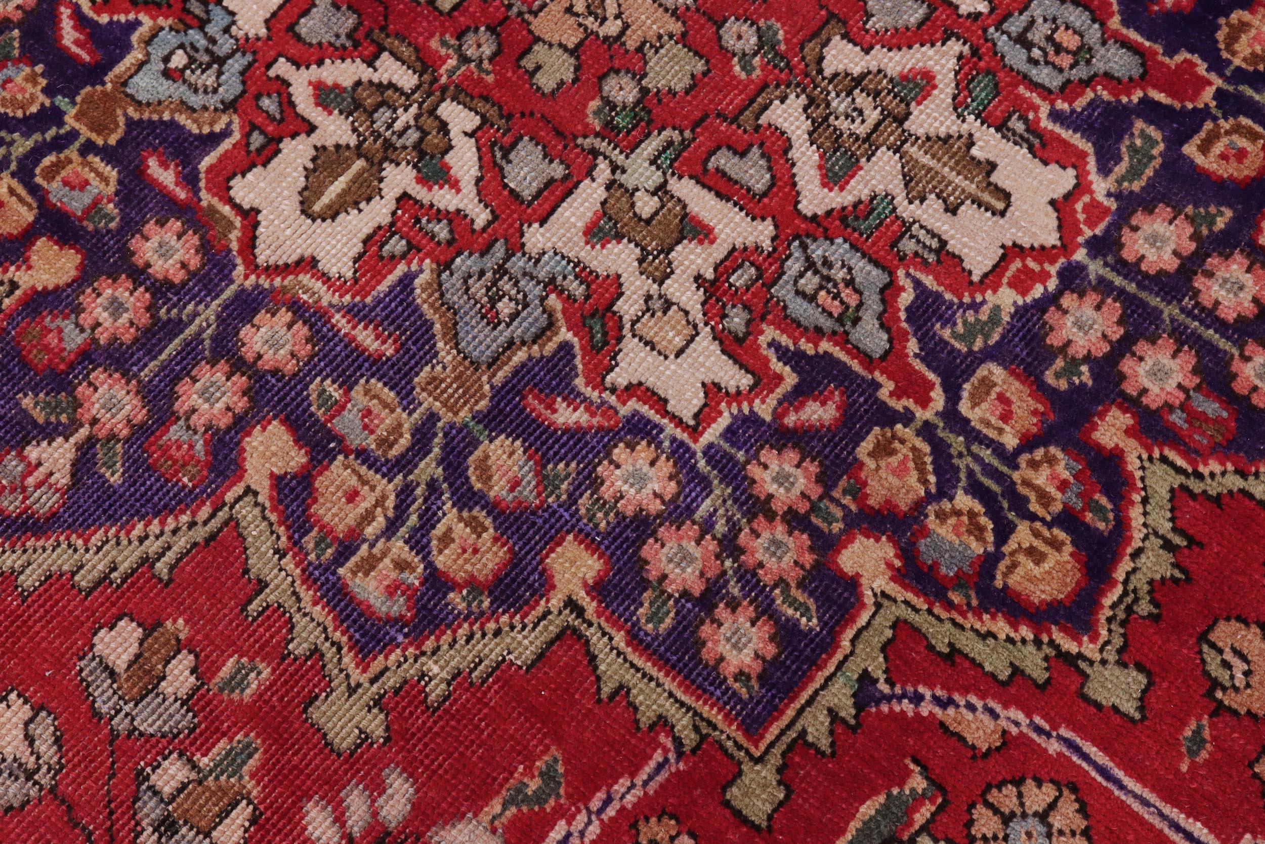 handmade Vintage Bakhtiari Red Purple Hand Knotted RECTANGLE 100% WOOL area rug 9' x 11'