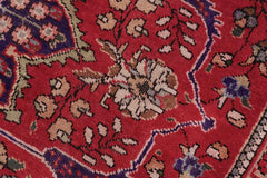 Traditional handmade Persian vintage distressed Bakhtiari Red Purple Hand Knotted RECTANGLE 100% WOOL area rug 9X11