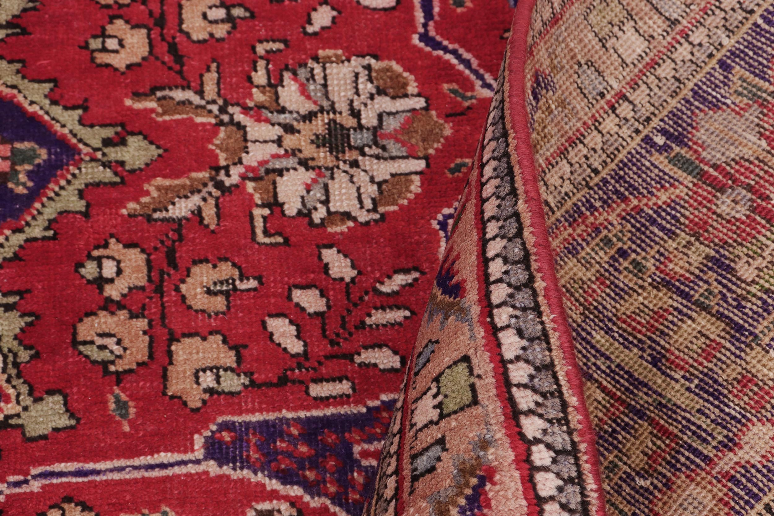 handmade Vintage Bakhtiari Red Purple Hand Knotted RECTANGLE 100% WOOL area rug 9' x 11'