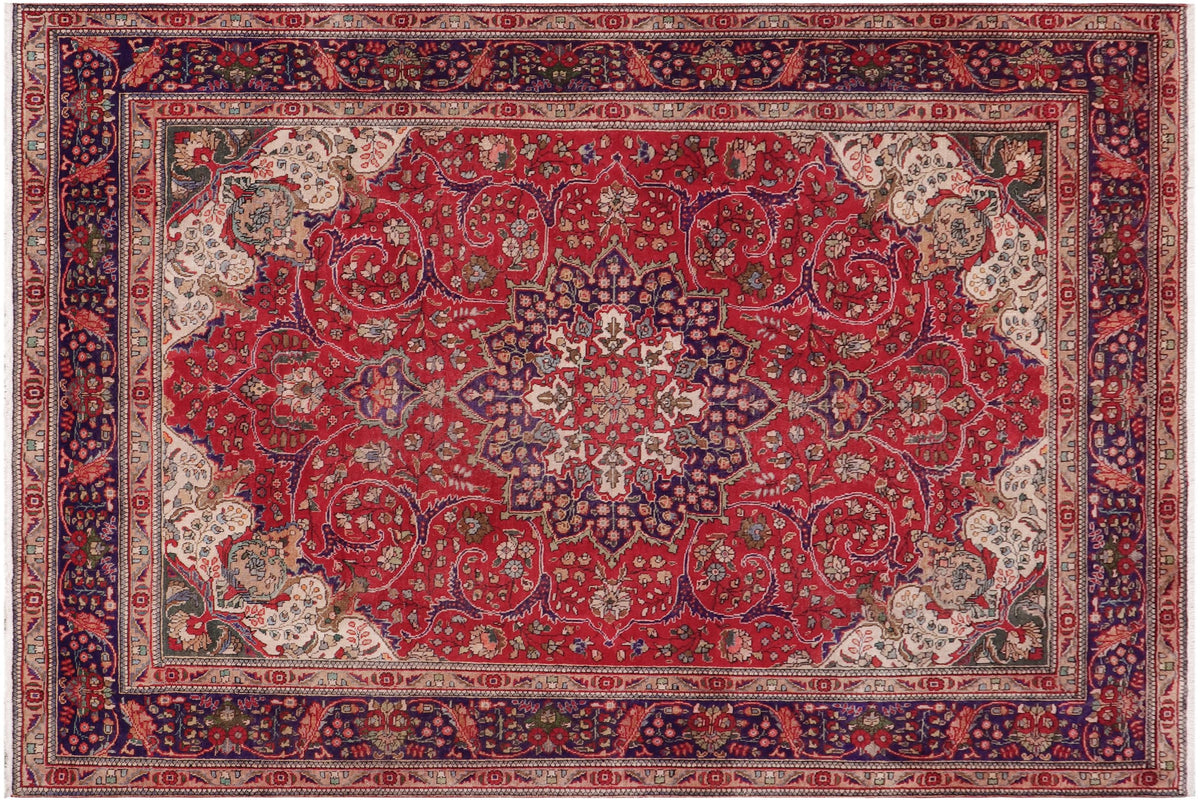 handmade Vintage Bakhtiari Red Purple Hand Knotted RECTANGLE 100% WOOL area rug 9' x 11'