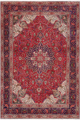 Traditional handmade Persian vintage distressed Bakhtiari Red Purple Hand Knotted RECTANGLE 100% WOOL area rug 9X11