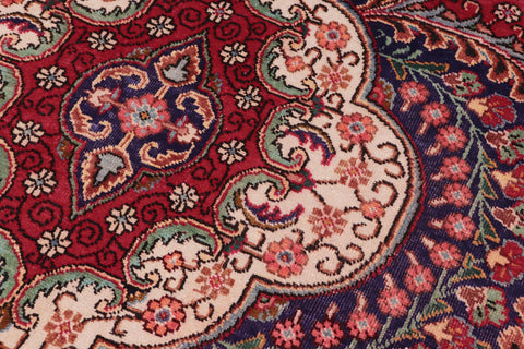 handmade Vintage Tabriz Red Purple Hand Knotted RECTANGLE 100% WOOL area rug 9' x 13'