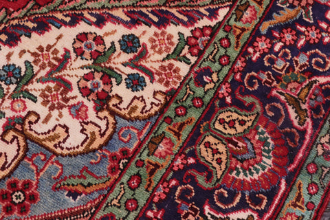 handmade Vintage Tabriz Red Purple Hand Knotted RECTANGLE 100% WOOL area rug 9' x 13'