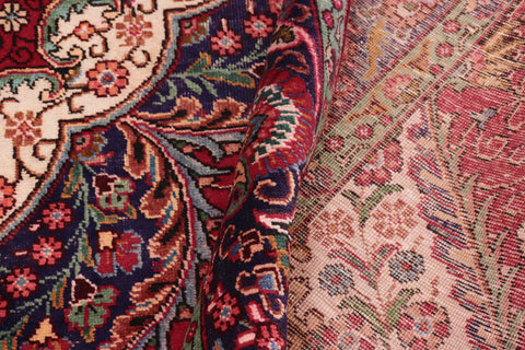 handmade Vintage Tabriz Red Purple Hand Knotted RECTANGLE 100% WOOL area rug 9' x 13'