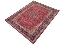 Traditional handmade Persian vintage distressed Red Blue Hand Knotted RECTANGLE 100% WOOL area rug 10X14
