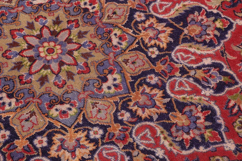 Traditional handmade Persian vintage distressed Red Blue Hand Knotted RECTANGLE 100% WOOL area rug 10X14
