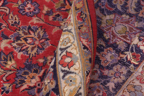 Traditional handmade Persian vintage distressed Red Blue Hand Knotted RECTANGLE 100% WOOL area rug 10X14