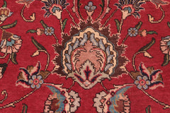 Traditional handmade Persian vintage distressed Red Beige Hand Knotted RECTANGLE 100% WOOL area rug 10X13