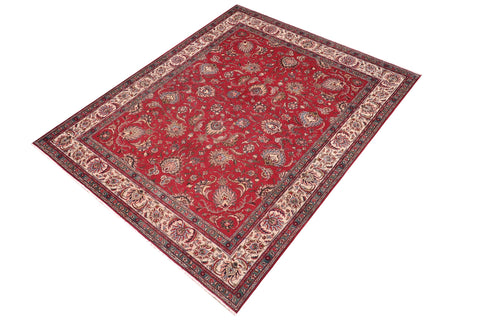 handmade Transitional Tabriz Red Beige Hand Knotted RECTANGLE 100% WOOL area rug 10' x 13'
