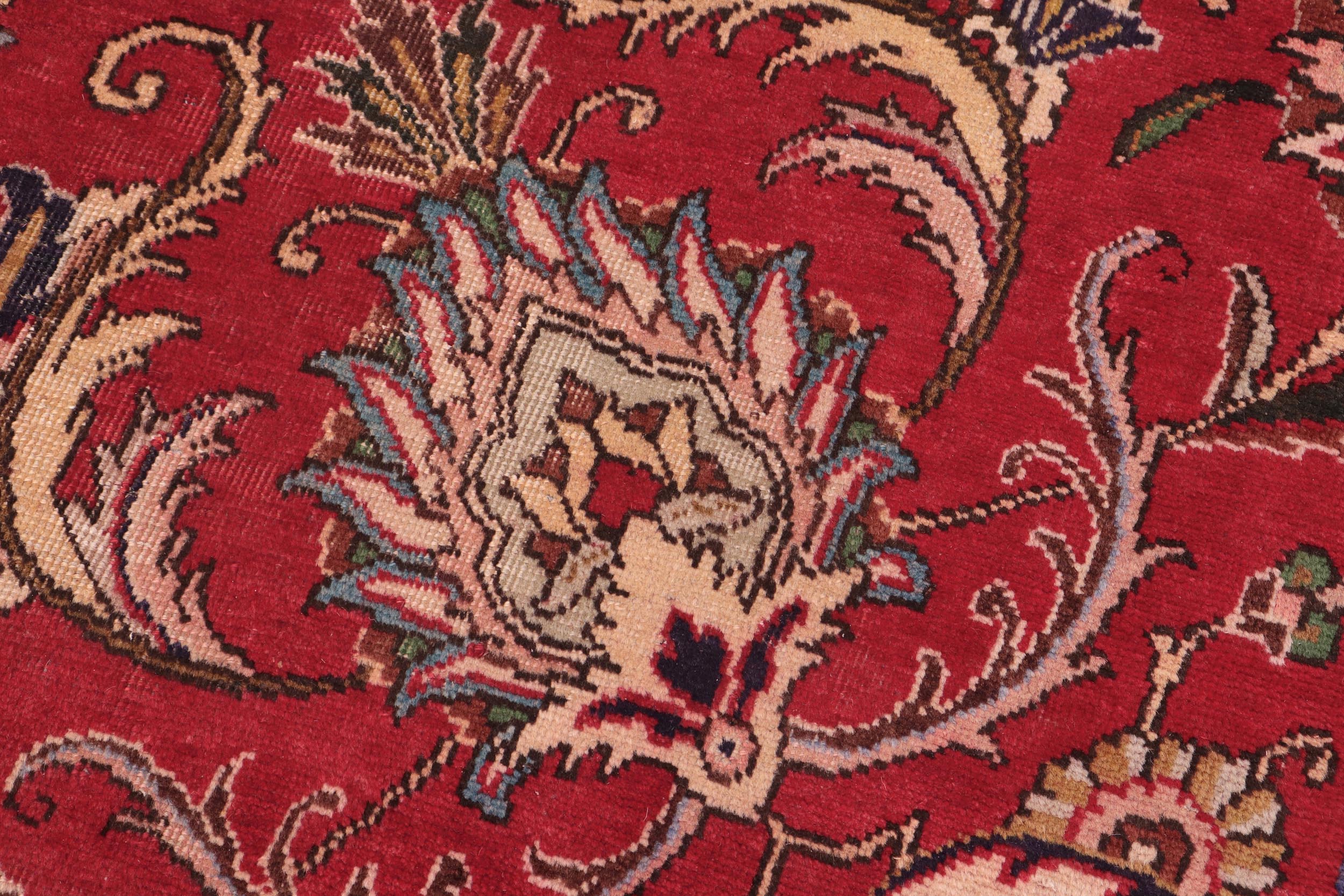 handmade Transitional Tabriz Red Beige Hand Knotted RECTANGLE 100% WOOL area rug 10' x 13'