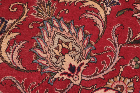 handmade Transitional Tabriz Red Beige Hand Knotted RECTANGLE 100% WOOL area rug 10' x 13'