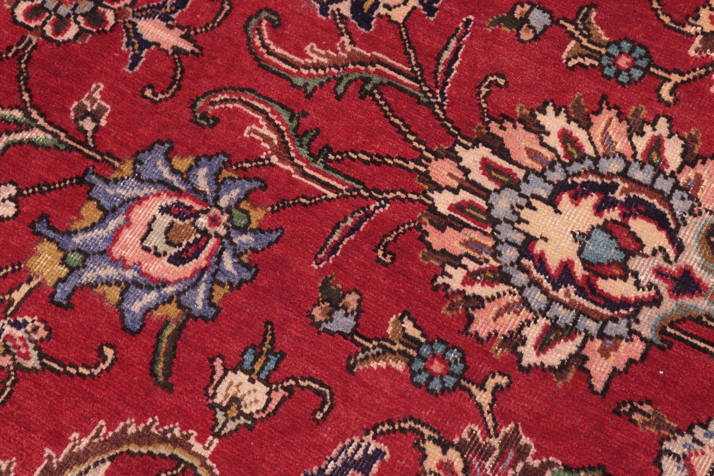 handmade Transitional Tabriz Red Beige Hand Knotted RECTANGLE 100% WOOL area rug 10' x 13'