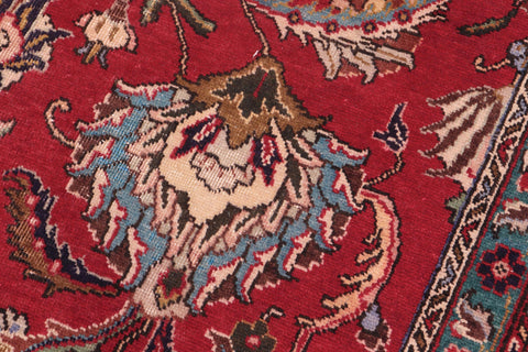 handmade Transitional Tabriz Red Beige Hand Knotted RECTANGLE 100% WOOL area rug 10' x 13'