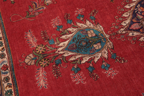 handmade Vintage Tabriz Red Purple Hand Knotted RECTANGLE 100% WOOL area rug 10' x 13'