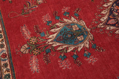 Traditional handmade Persian vintage distressed Red Purple Hand Knotted RECTANGLE 100% WOOL area rug 10X13