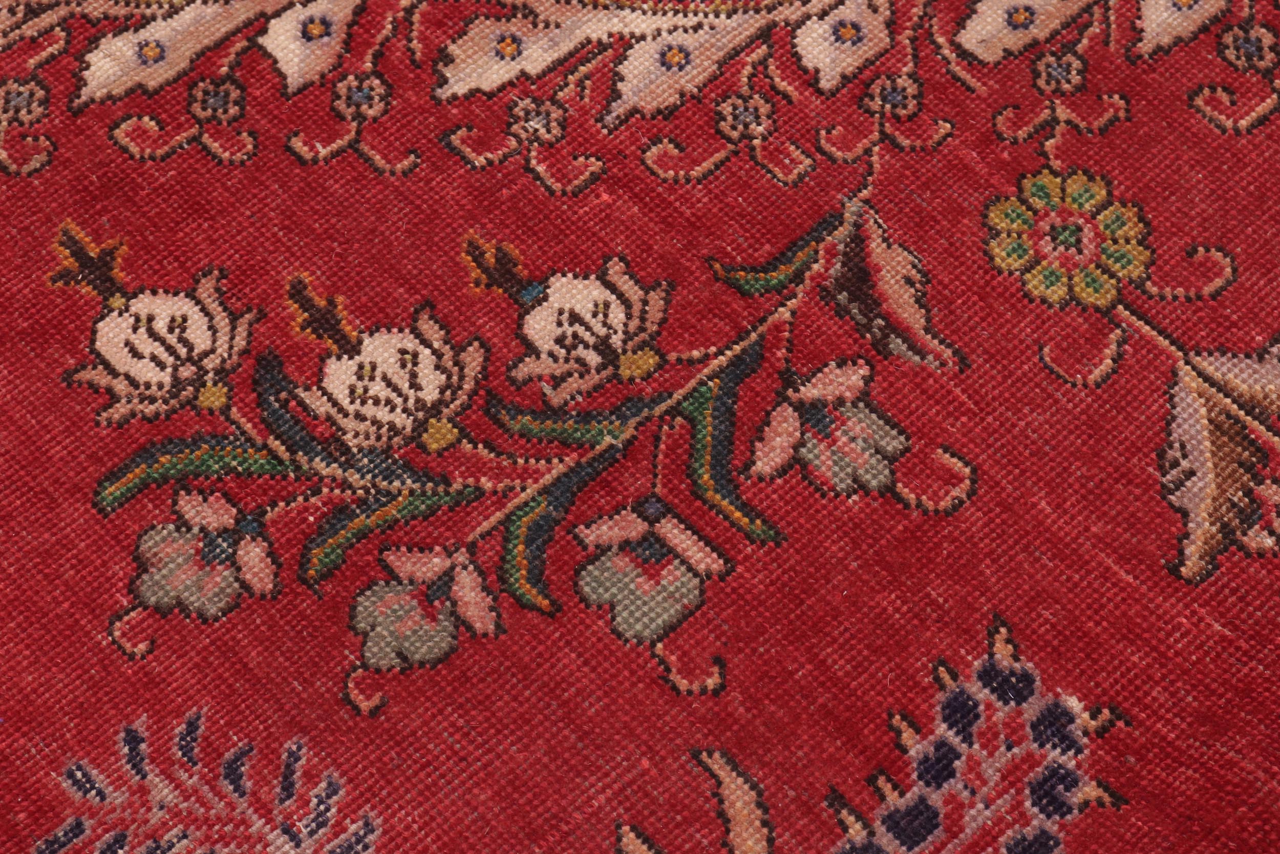 handmade Vintage Tabriz Red Purple Hand Knotted RECTANGLE 100% WOOL area rug 10' x 13'