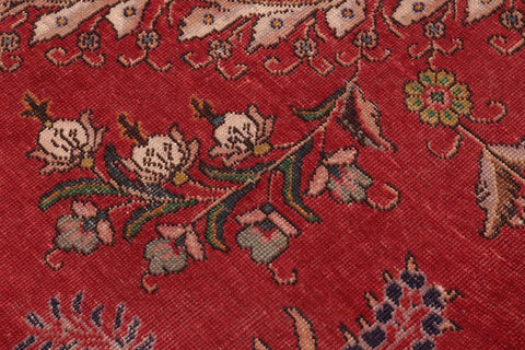 Traditional handmade Persian vintage distressed Red Purple Hand Knotted RECTANGLE 100% WOOL area rug 10X13