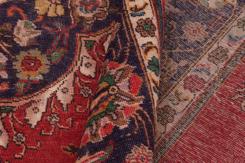 handmade Vintage Tabriz Red Purple Hand Knotted RECTANGLE 100% WOOL area rug 10' x 13'