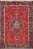Vintage Antique Tabriz Burgess Red/Purple Wool Rug - 9'8'' x 12'9''