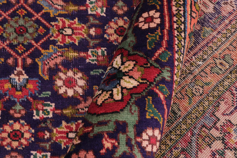 handmade Vintage Tabriz Mahi Blue Red Hand Knotted RECTANGLE 100% WOOL area rug 10' x 12'