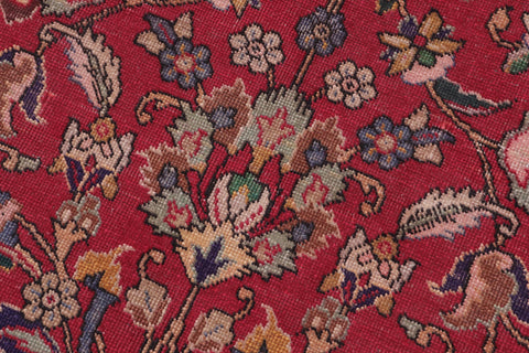 handmade Transitional Kashan Red Blue Hand Knotted RECTANGLE 100% WOOL area rug 9' x 13'