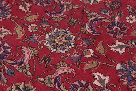 handmade Transitional Kashan Red Blue Hand Knotted RECTANGLE 100% WOOL area rug 9' x 13'