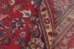 Traditional handmade Persian vintage distressed Red Blue Hand Knotted RECTANGLE 100% WOOL area rug 9X13