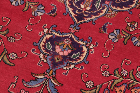 handmade Vintage Tabriz Red Purple Hand Knotted RECTANGLE 100% WOOL area rug 9' x 13'