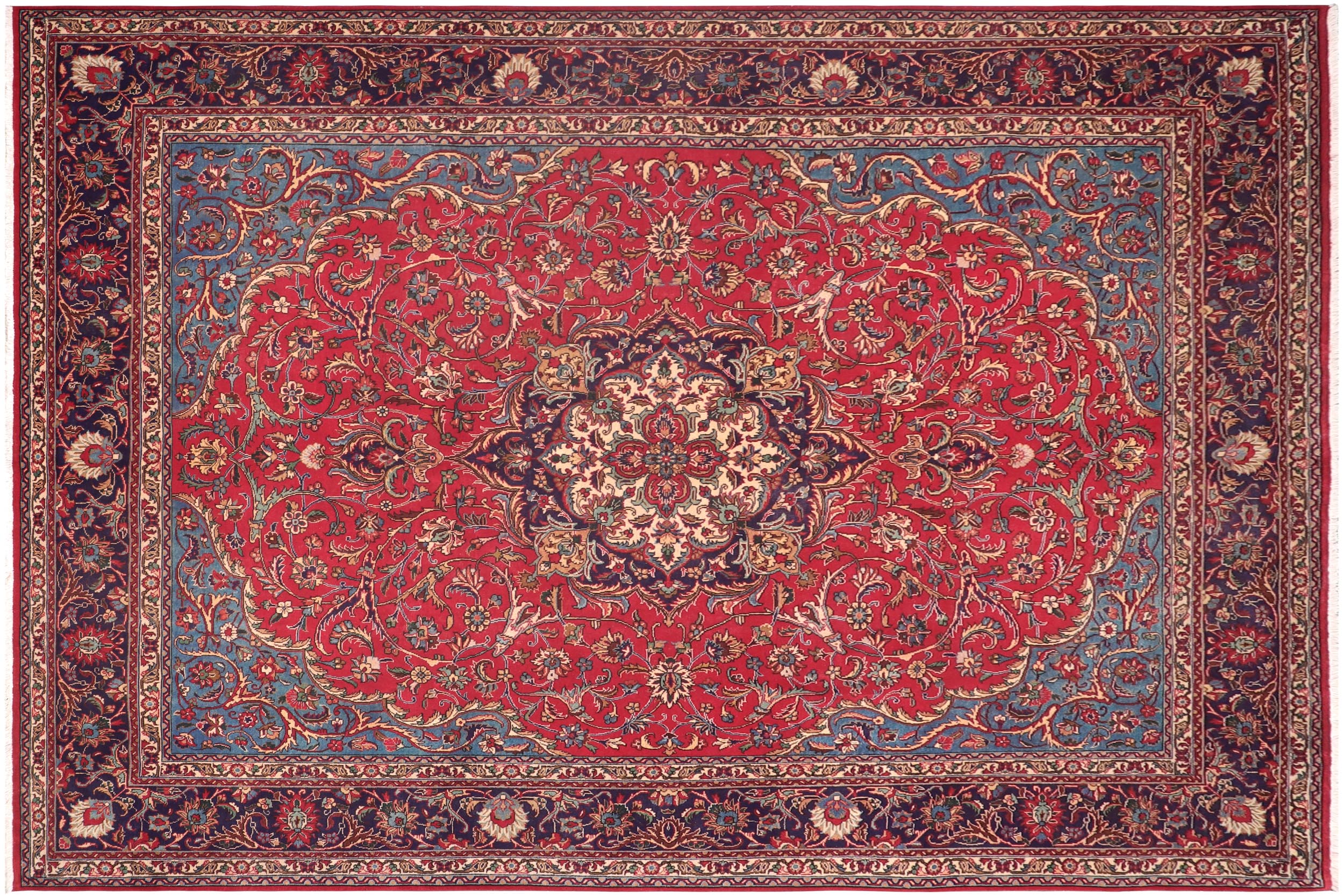 handmade Traditional Kashan Red Purple Hand Knotted RECTANGLE 100% WOOL area rug 10 x 13